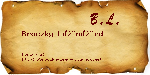Broczky Lénárd névjegykártya